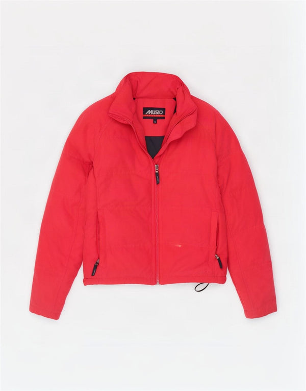 Jaqueta acolchoada superdimensionada feminina Musto UK 10 poliéster vermelho pequeno