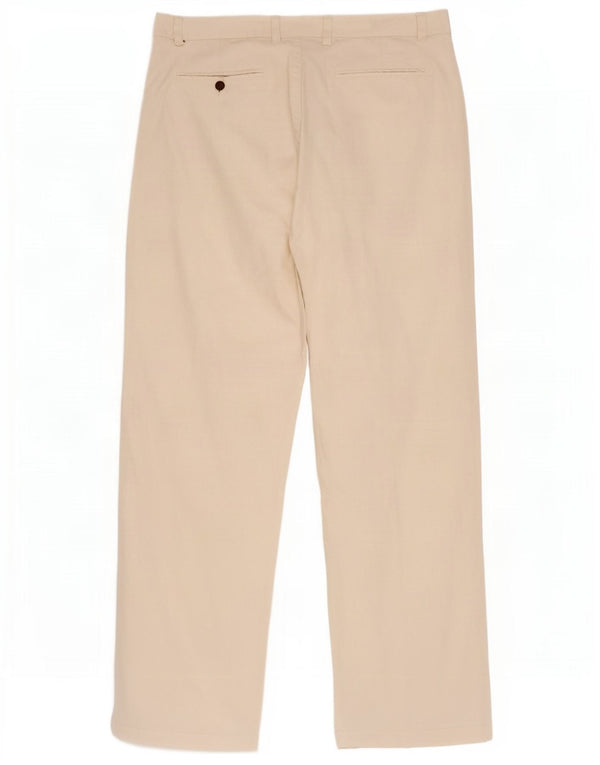 Calça Chino masculina Nautica Clipper relaxada W40 L31 algodão bege