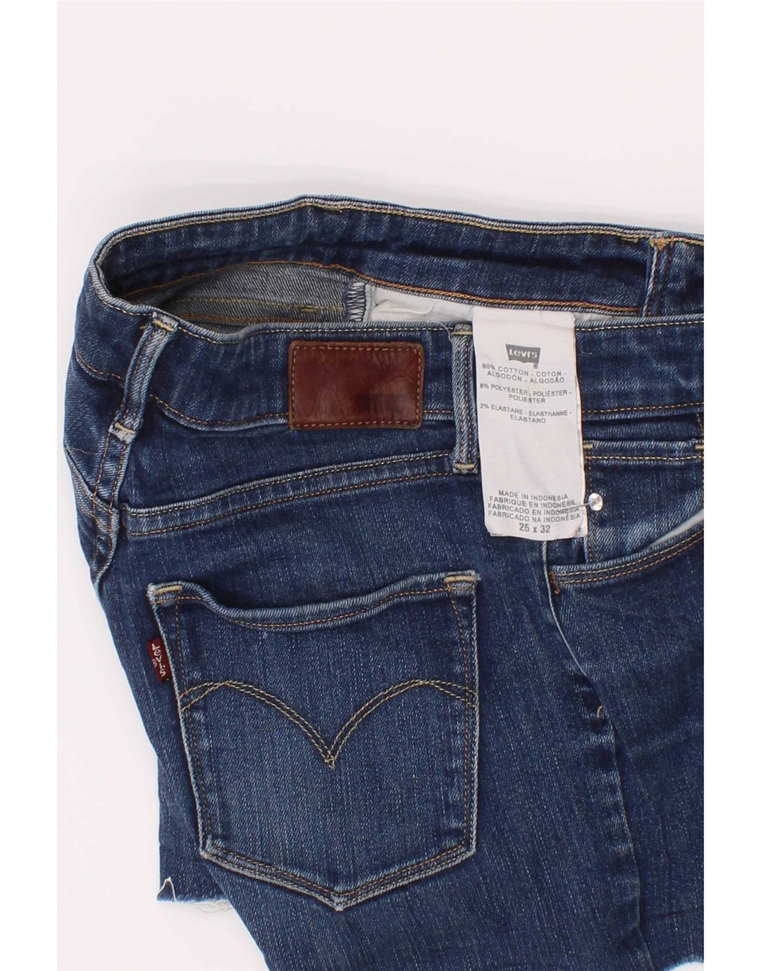 Shorts jeans feminino Levi's W25 XS azul algodão