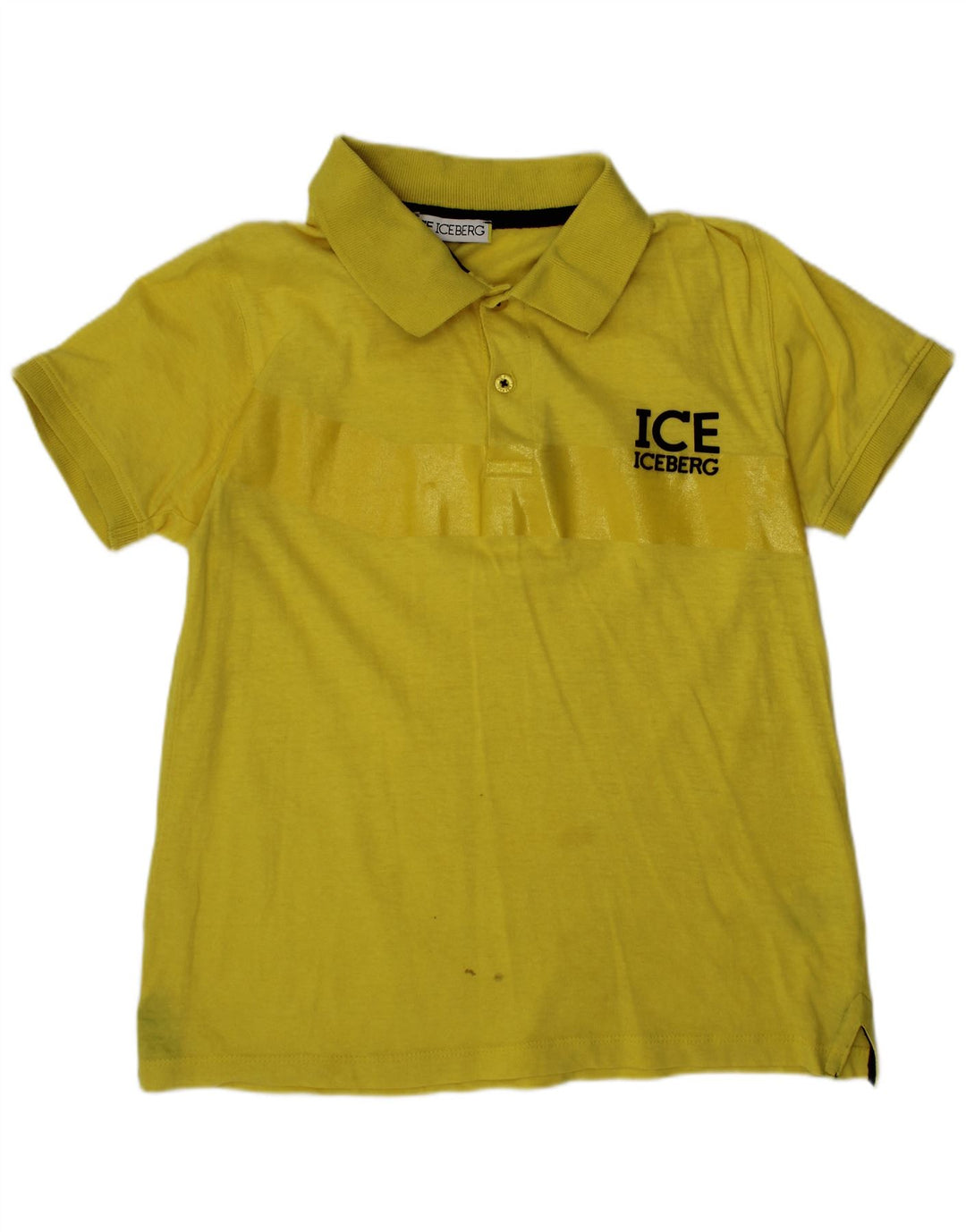 Camisa polo gráfica ICEBERG para meninos 8-9 anos algodão amarelo médio