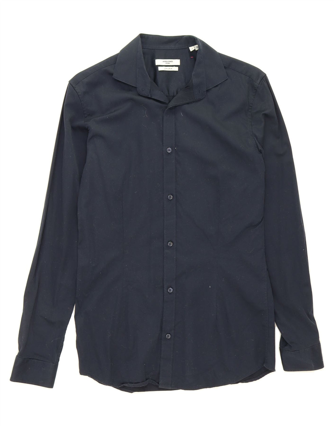 JACK & JONES Mens Premium Shirt Small Navy Blue Cotton Vintage Jack & Jones and Second-Hand Jack & Jones from Messina Hembry 