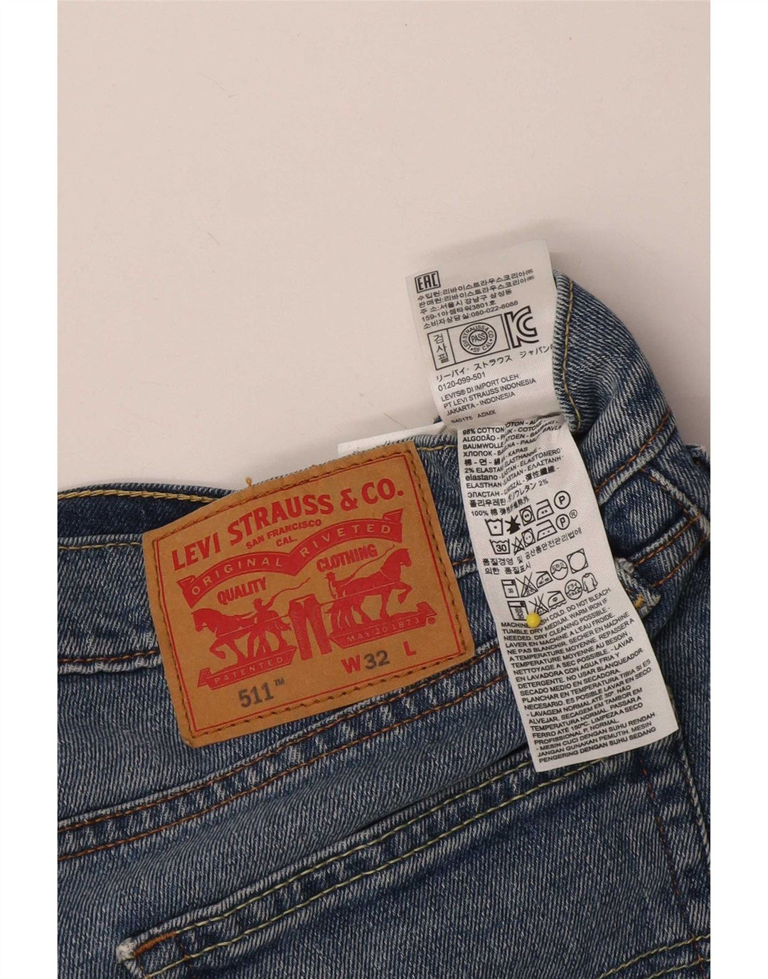 Shorts jeans masculino 511 Levi's W32 azul médio algodão