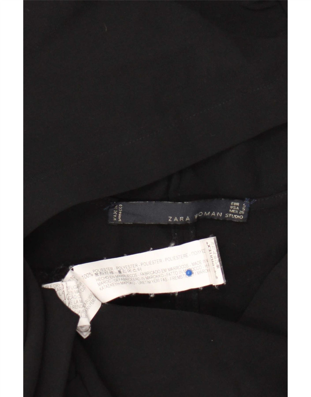 Pulôver feminino Zara com capuz vestido UK 10 pequeno poliéster preto