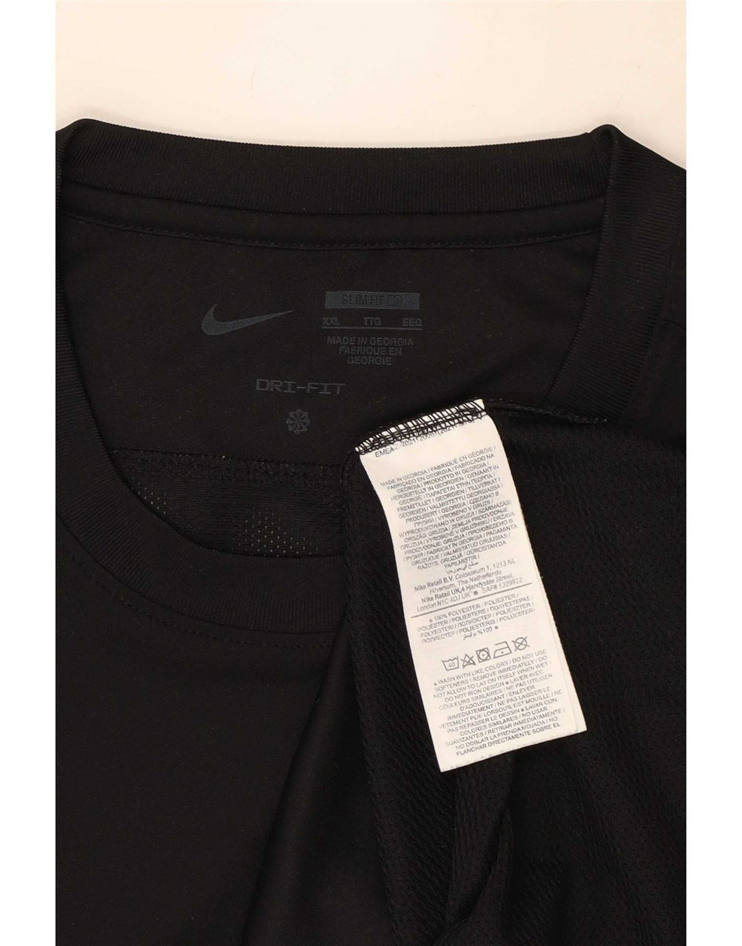 Camiseta masculina Nike Dri Fit Slim Top 2XL poliéster preto