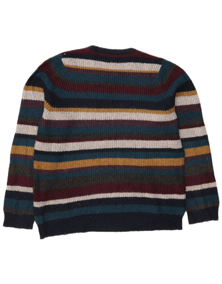 Suéter masculino Marks & Spencer com gola redonda listrado médio multicolorido