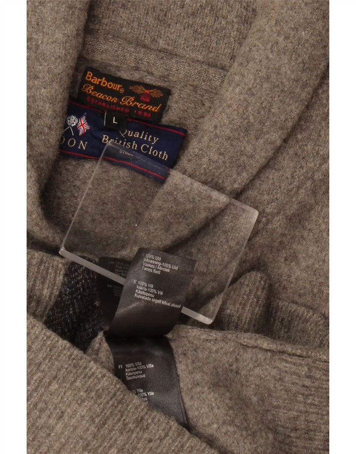 Suéter cardigã masculino BARBOUR 11-12 anos grande cinza colorblock lã