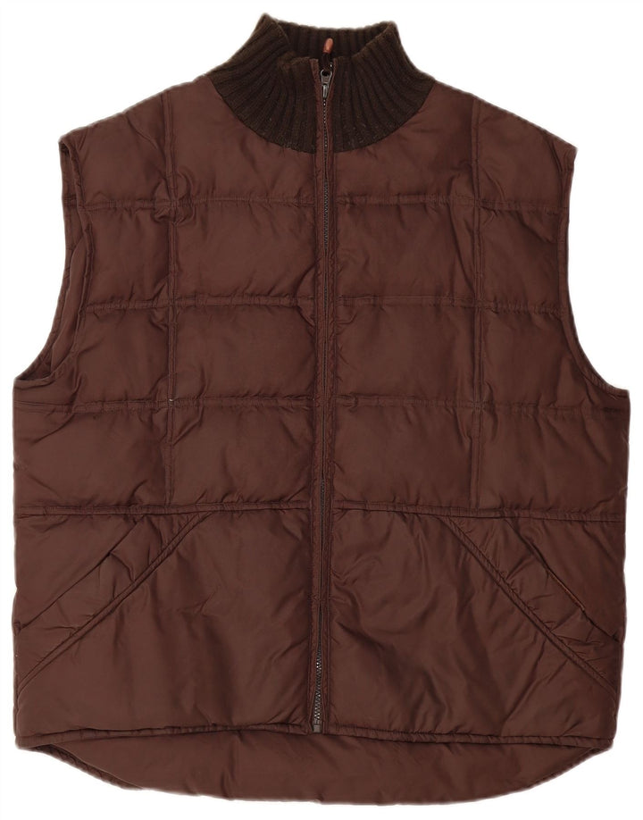 Colete acolchoado masculino vintage UK 40 grande marrom