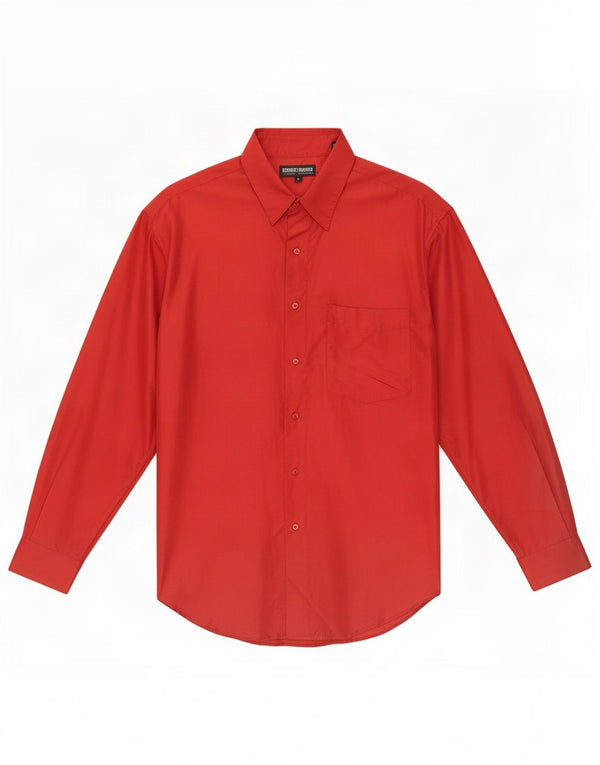 Camisa masculina vintage grande seda vermelha