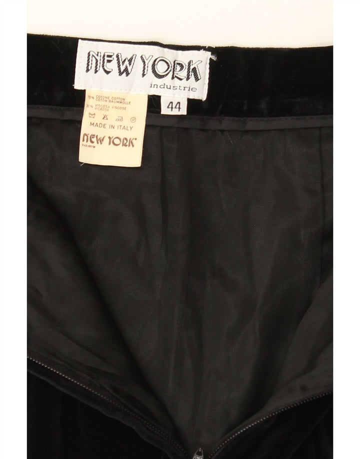 VINTAGE Womens Pencil Skirt IT 44 Medium W28  Black Cotton Vintage Vintage and Second-Hand Vintage from Messina Hembry 