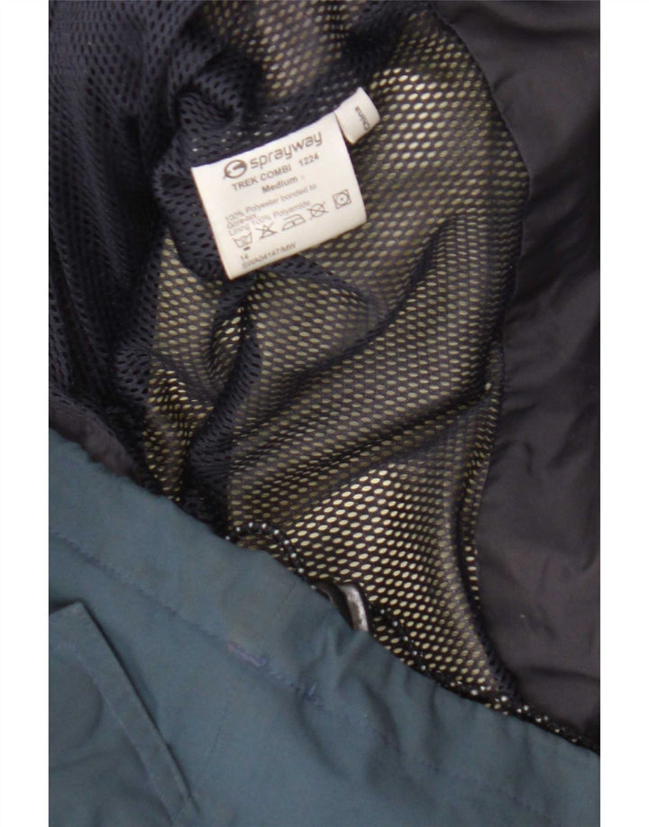 Jaqueta de chuva masculina com capuz Sprayway UK 38 bloco colorido azul marinho médio
