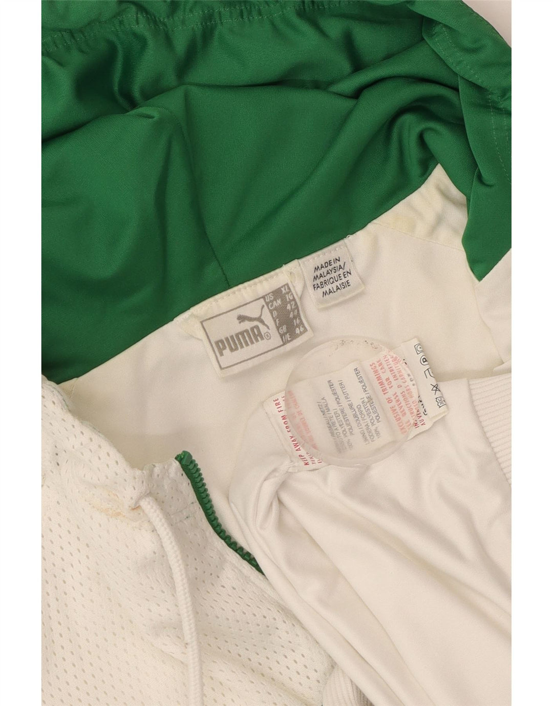 Jaqueta feminina Puma com capuz e moletom UK 16 grande bloco colorido branco