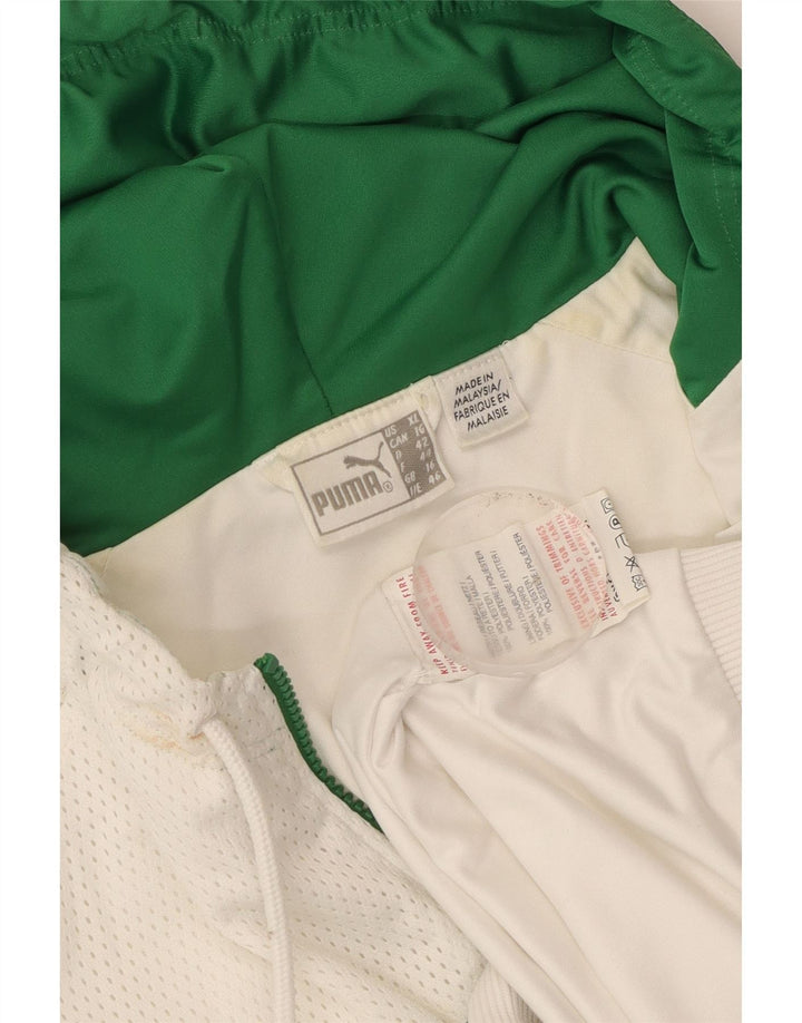 Jaqueta feminina Puma com capuz e moletom UK 16 grande bloco colorido branco