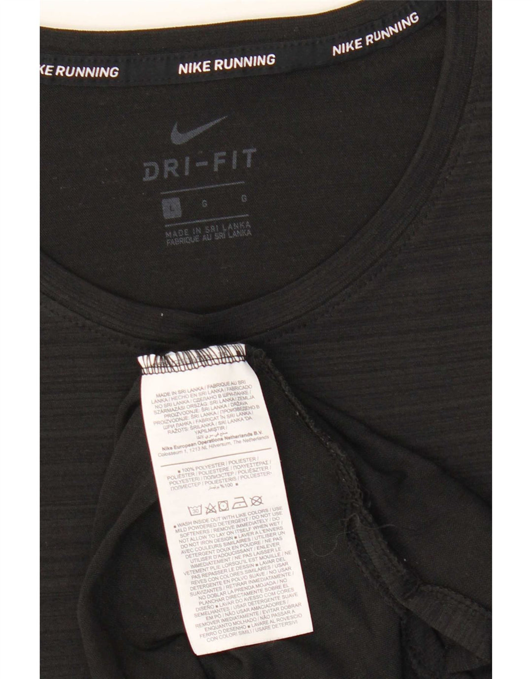 Camiseta masculina Nike Dri Fit grande poliéster listrado preto