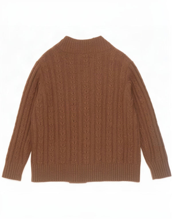 Suéter cardigã feminino Marks & Spencer UK 20 2XL marrom acrílico