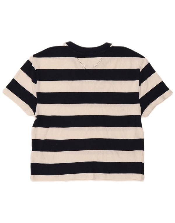 Camiseta feminina Tommy Hilfiger com estampa gráfica UK 4 XS azul marinho listrado algodão