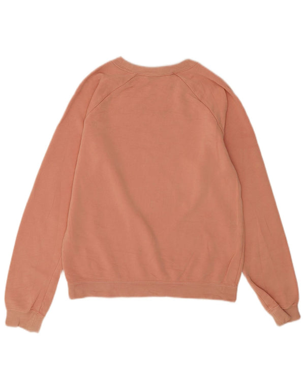 Nike feminino gráfico oversized moletom jumper UK 6 XS algodão rosa