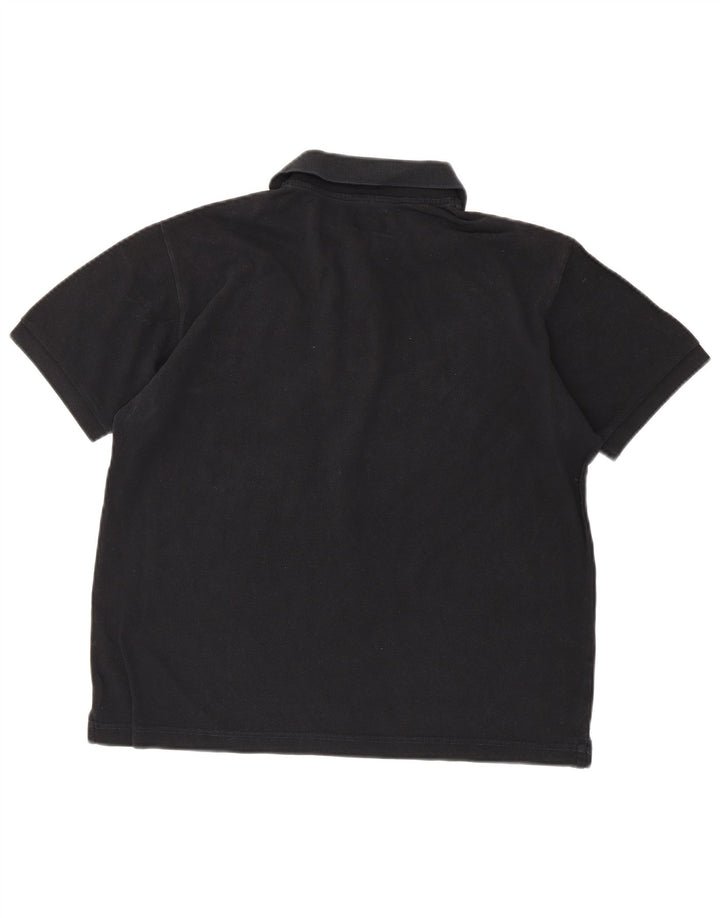 Camisa polo masculina Rifle de algodão preto médio