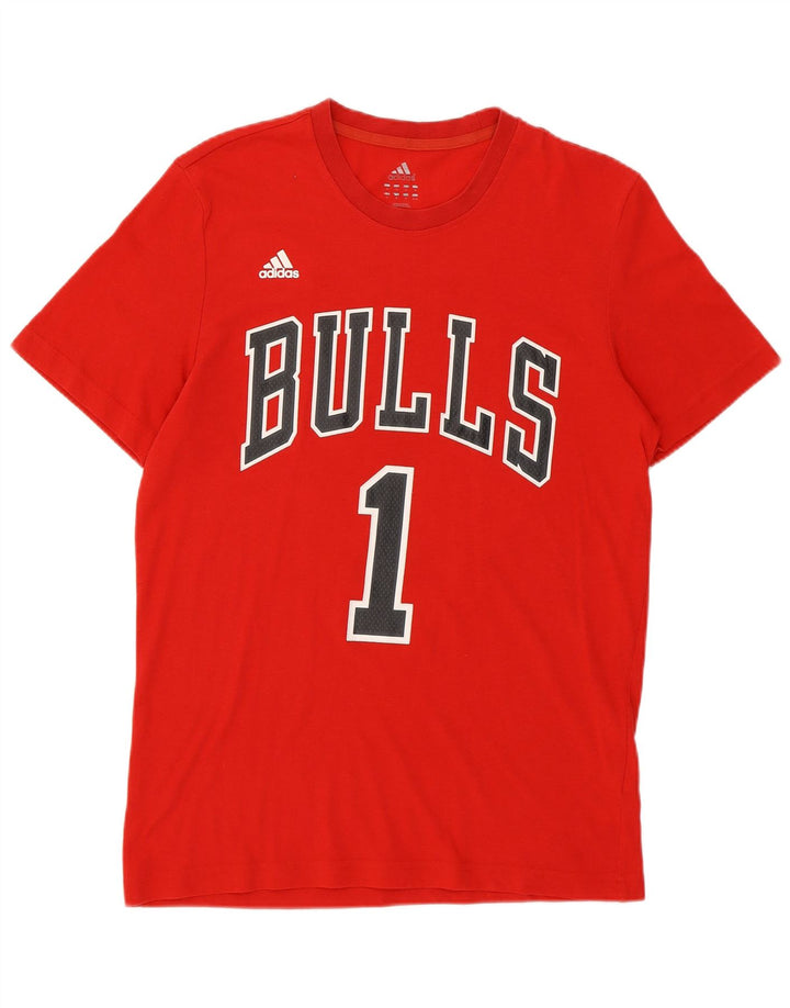 Camiseta Adidas Masculina Bulls Graphic Top Médio Poliéster Vermelho