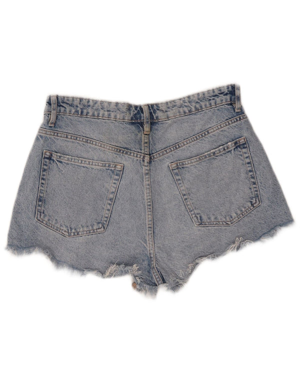 Calça feminina jeans cintura alta Zara EU 38 pequena W28 algodão azul
