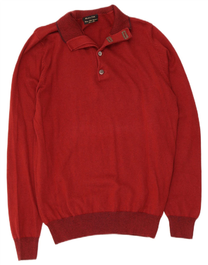 Suéter masculino Massimo Dutti com gola redonda e algodão marrom médio