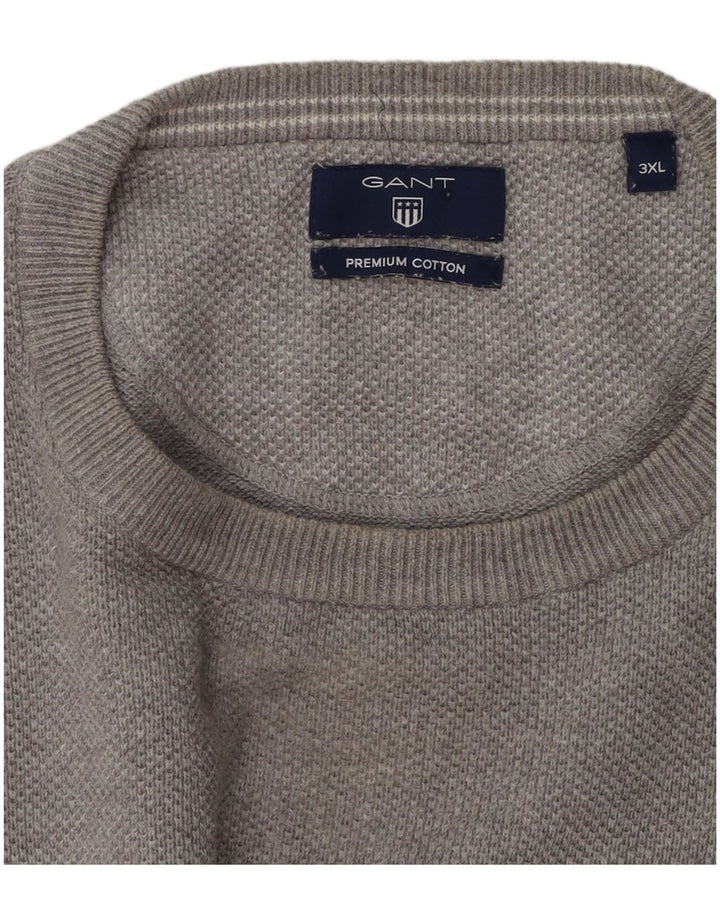 Suéter masculino Gant com gola redonda 3XL algodão cinza