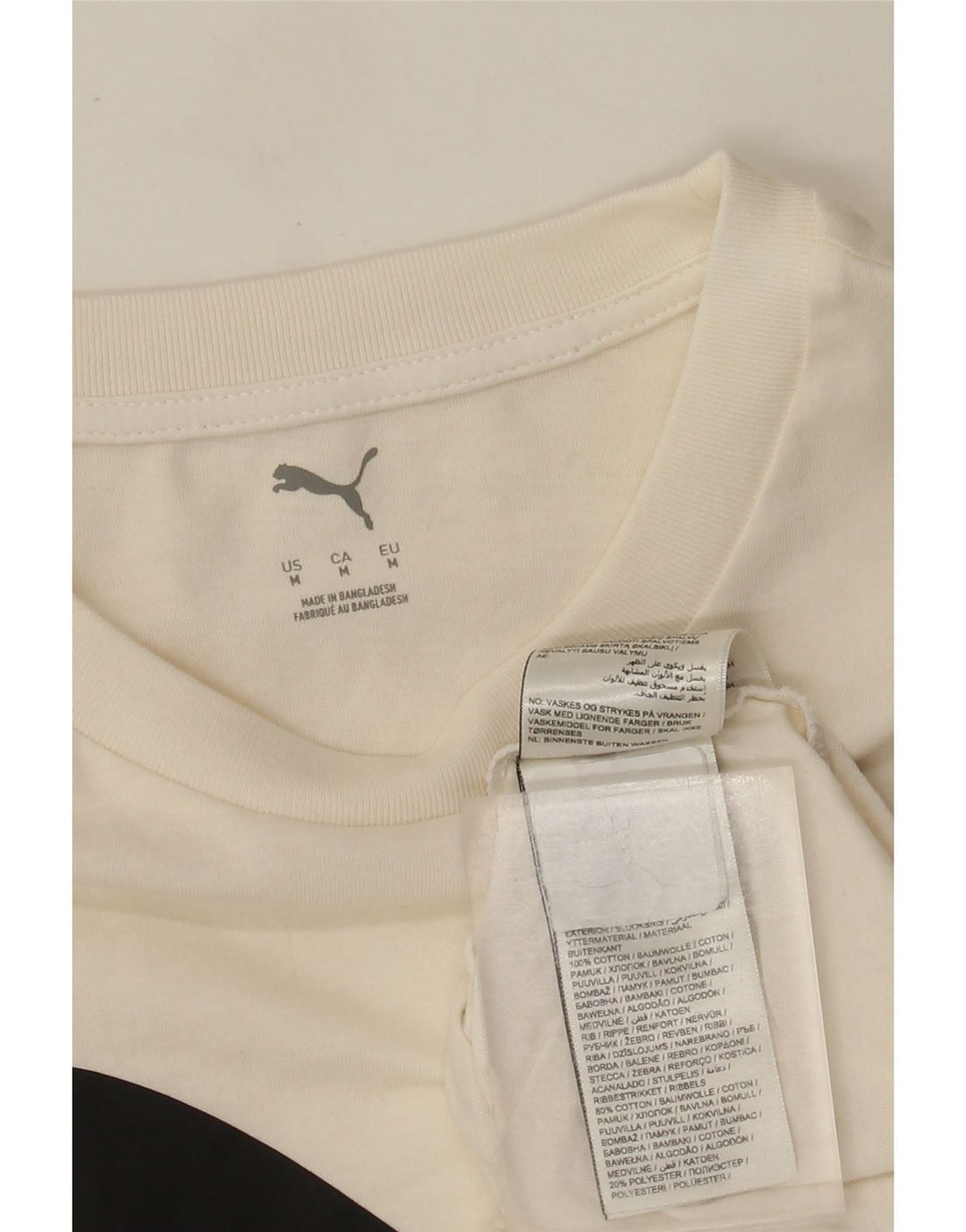 Puma Mens Graphic T-Shirt Top Médio Algodão Branco