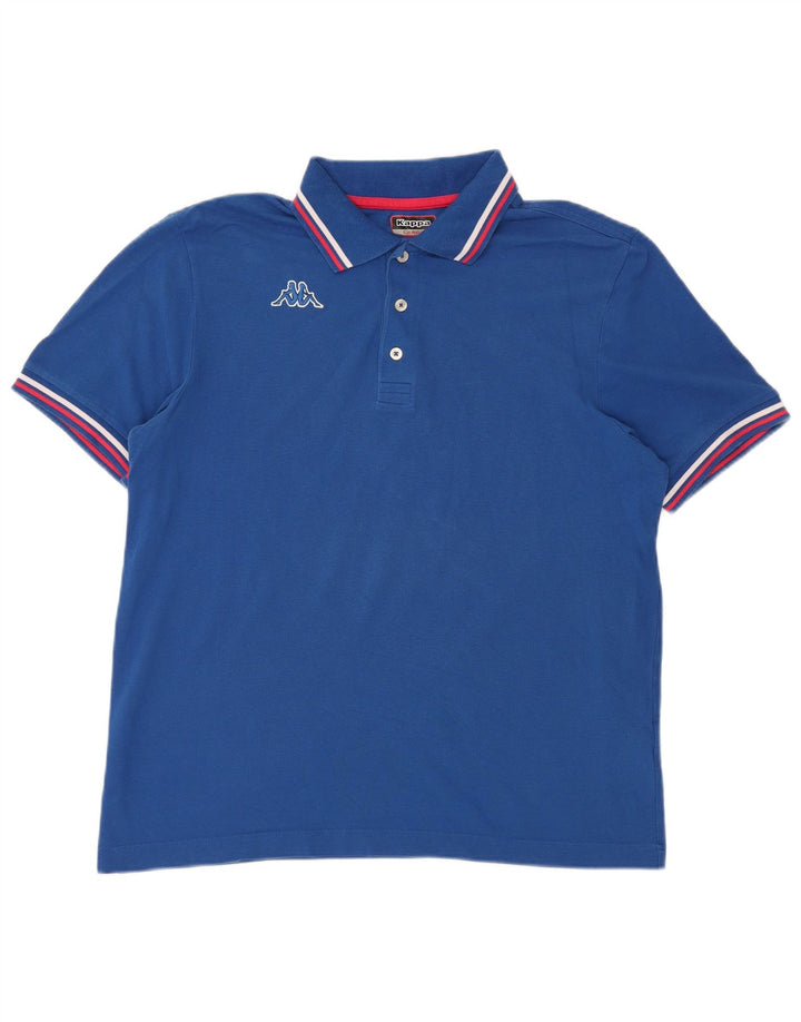 Camisa polo masculina KAPPA grande algodão azul