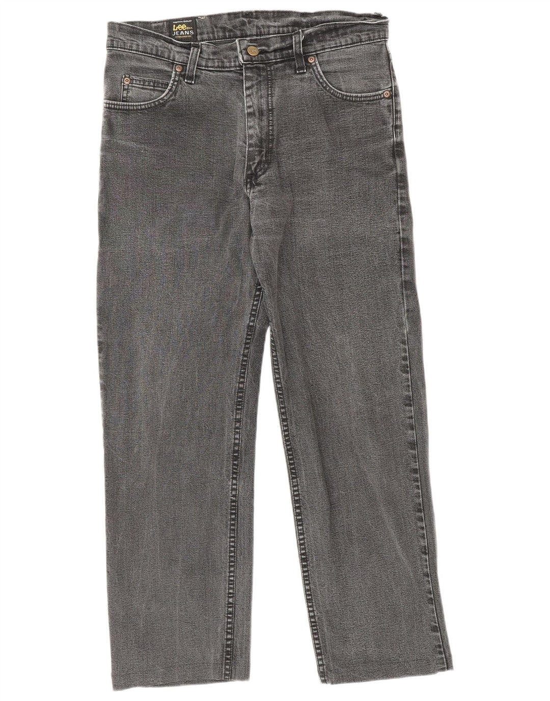 Lee Womens Brooklyn Straight Jeans W32 L26 Algodão Cinza