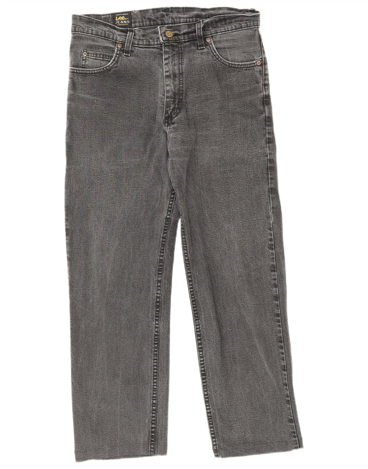 Lee Womens Brooklyn Straight Jeans W32 L26 Algodão Cinza