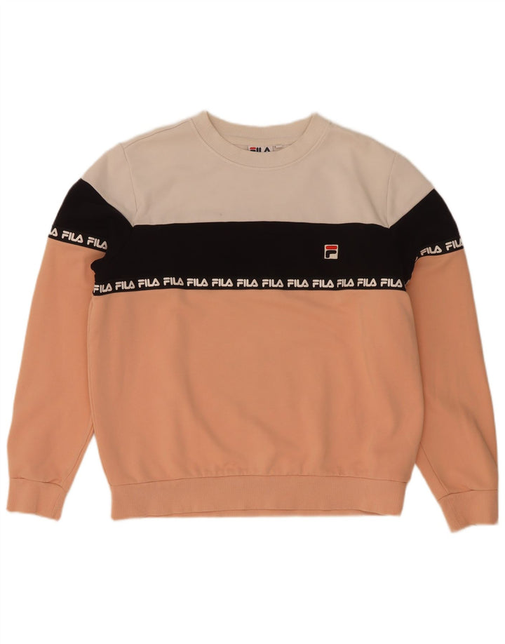 Fila Womens Graphic Sweatshirt Jumper UK 14 Médio Multicolorido