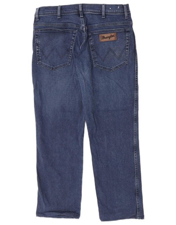 Wrangler Masculino Texas Slim Jeans W32 L26 Azul Marinho Algodão