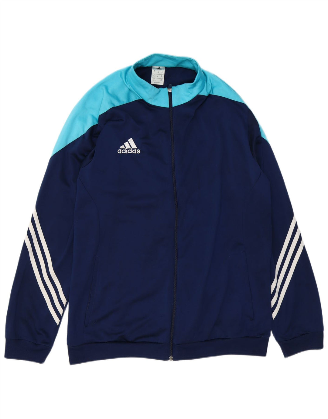 ADIDAS Mens Tracksuit Top Jacket XL Azul Marinho Colourblock Poliéster