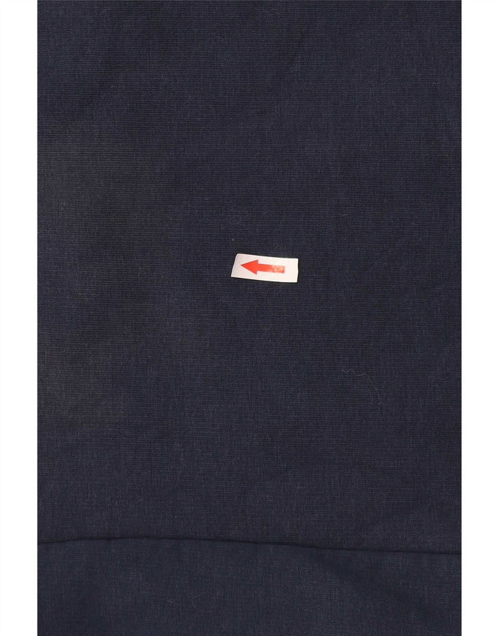 Suéter feminino Crew Clothing com gola redonda e botão Reino Unido 12 médio azul marinho