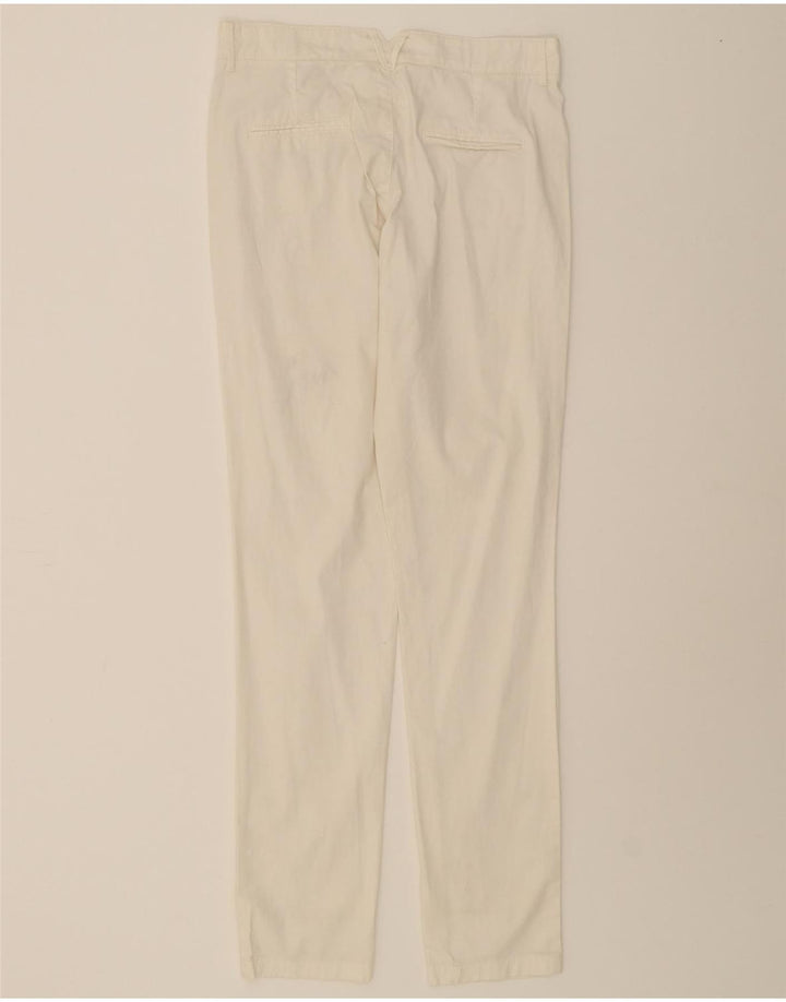 MASSIMO DUTTI Womens Slim Chino Trousers EU 36 XS W26 L32 White Cotton Vintage Massimo Dutti and Second-Hand Massimo Dutti from Messina Hembry 