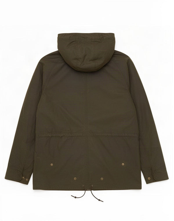 Jaqueta feminina de algodão encerado com capuz Barbour UK 18 XL cáqui