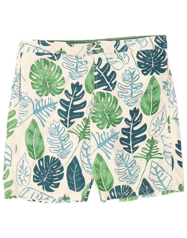 Shorts de natação masculino Marks & Spencer Blue Harbor 2XL branco floral