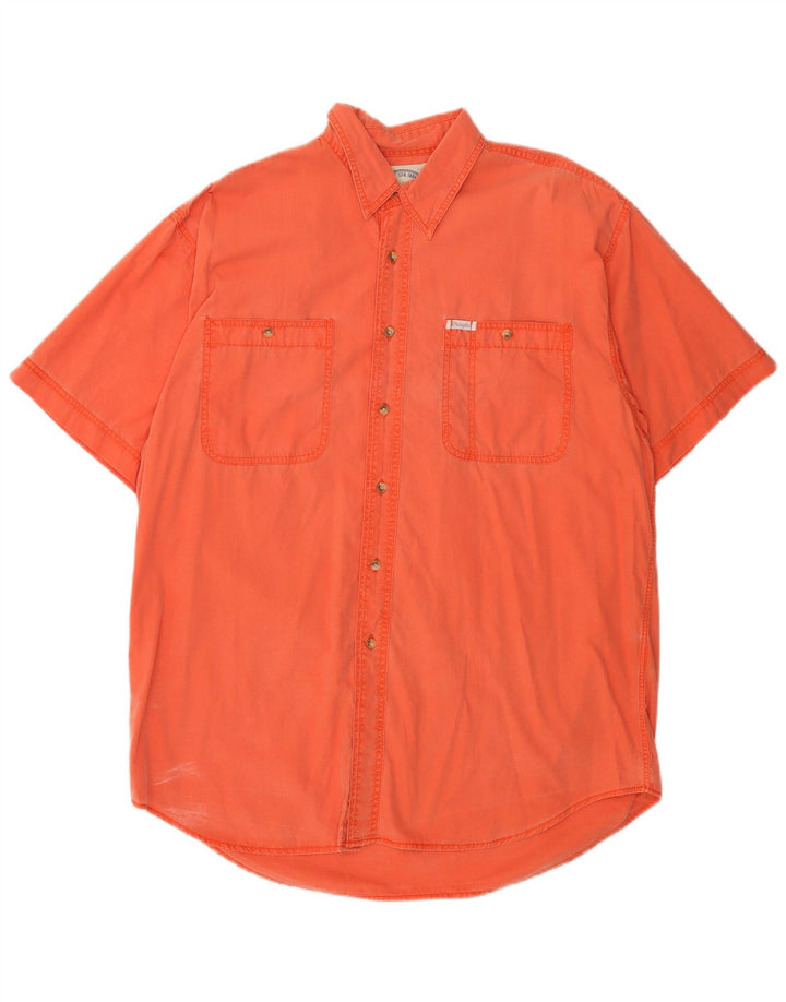 Camisa Wrangler masculina de manga curta XL laranja algodão