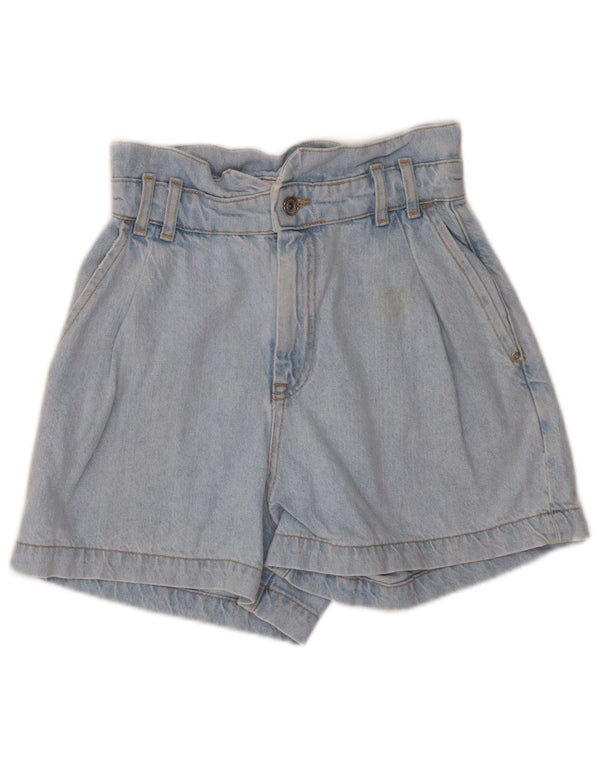 Shorts jeans feminino Zara com perna larga e cintura alta EU 36 XS W26 azul