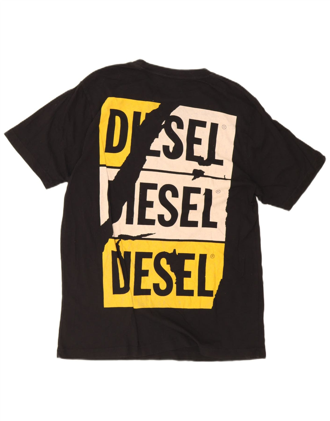 Diesel Camiseta Masculina Graphic Top Médio Preto