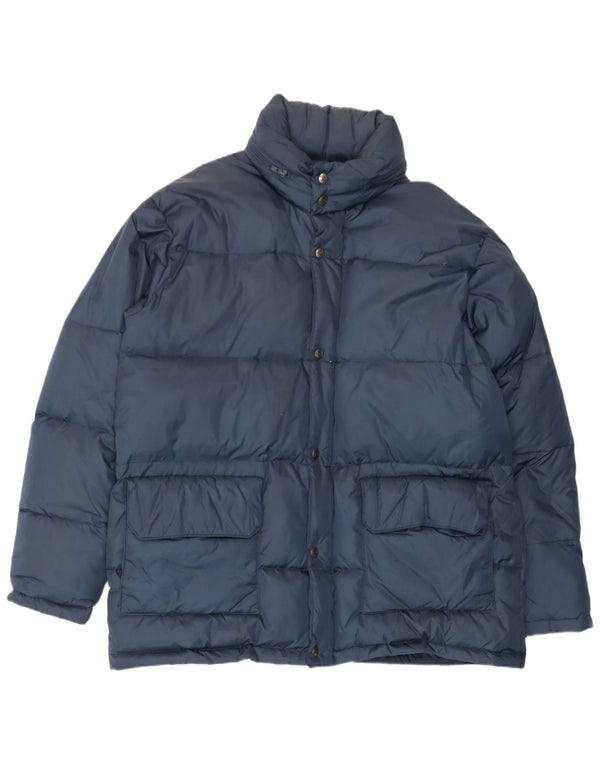 Jaqueta masculina acolchoada com capuz e ajuste solto Invicta Reino Unido 38 azul marinho médio