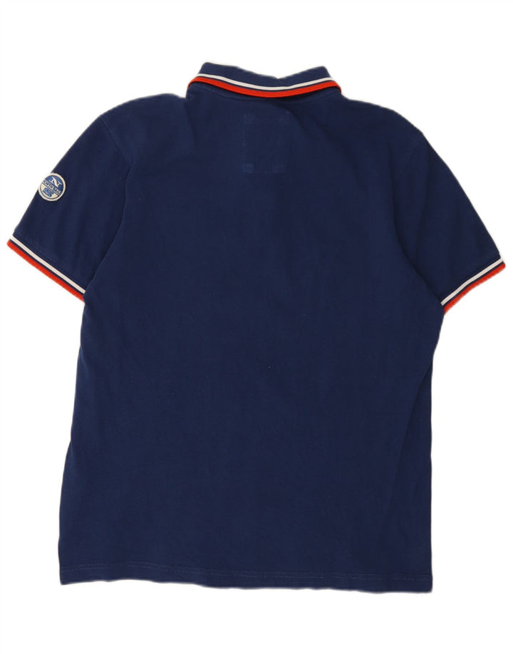 Camisa polo masculina North Sails gráfica grande algodão azul marinho
