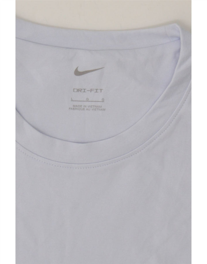NIKE Mens Dri Fit T-Shirt Top Large Blue Cotton Vintage Nike and Second-Hand Nike from Messina Hembry 