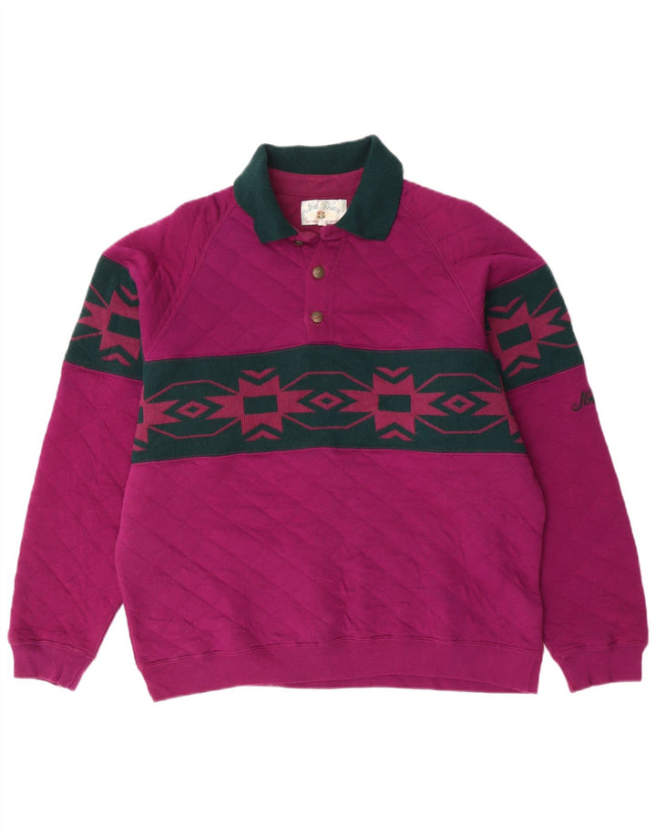 Moletom masculino com gola polo NORTH WESTERN médio roxo Fair Isle