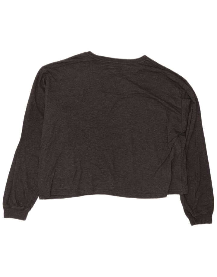 Top gráfico feminino WRANGLER manga comprida UK 10 pequeno cinza floral