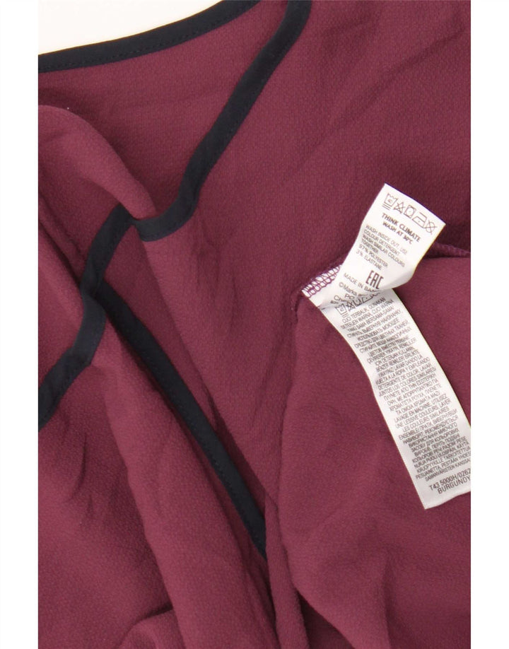 Blusa feminina regular Marks & Spencer UK 20 2XL poliéster cor de vinho