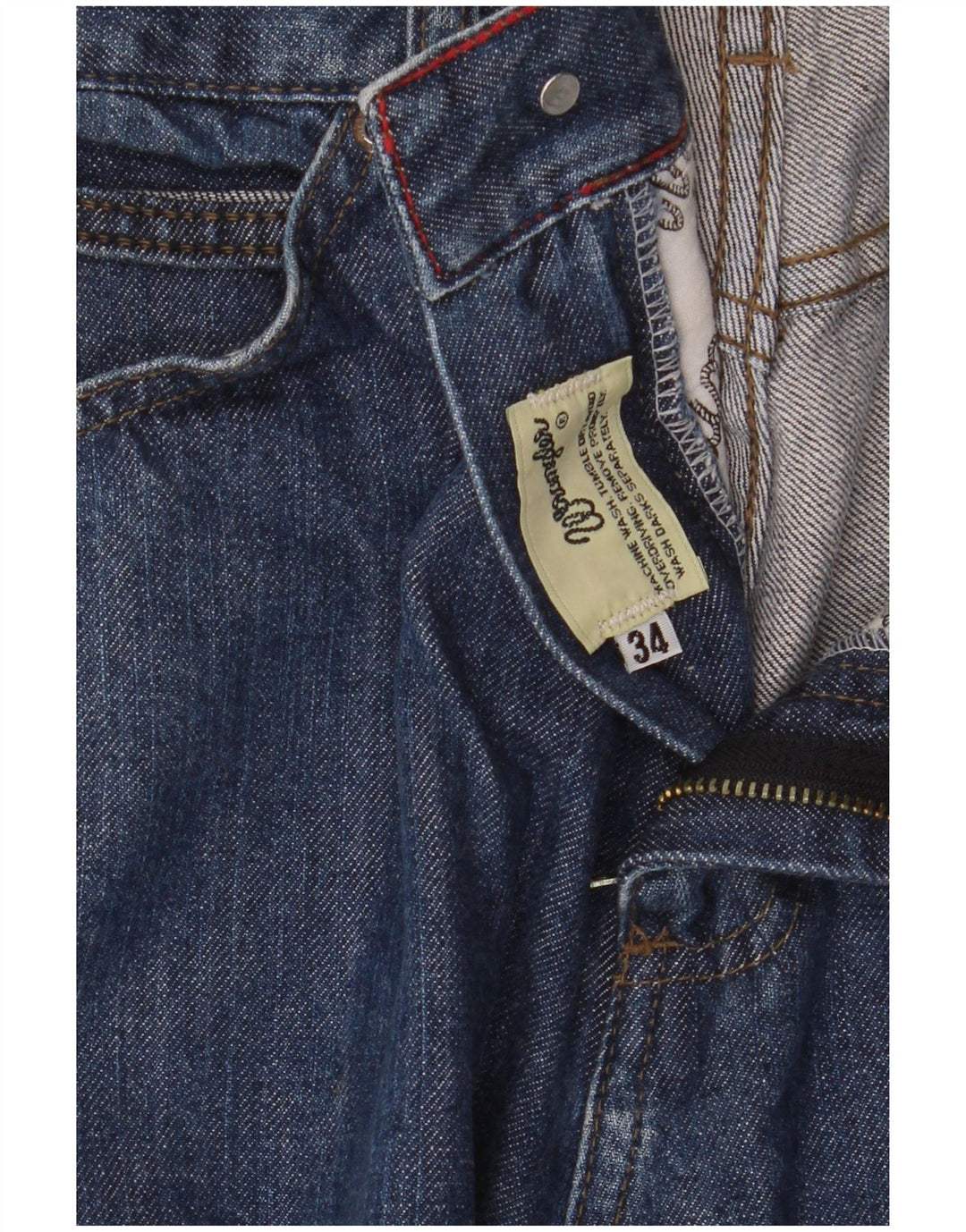 Wrangler Mens Straight Jeans W34 L33 Azul Algodão