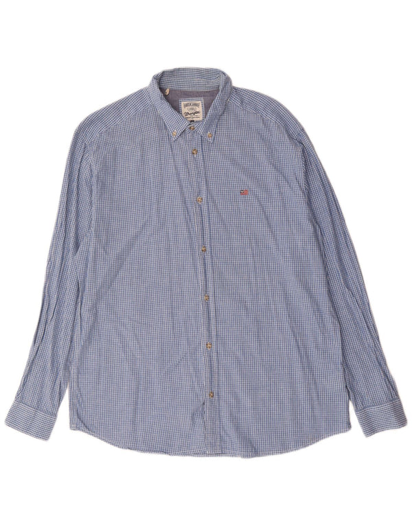Camisa masculina Wrangler 2XL algodão xadrez azul