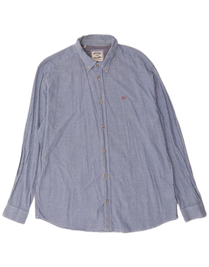 Camisa masculina Wrangler 2XL algodão xadrez azul