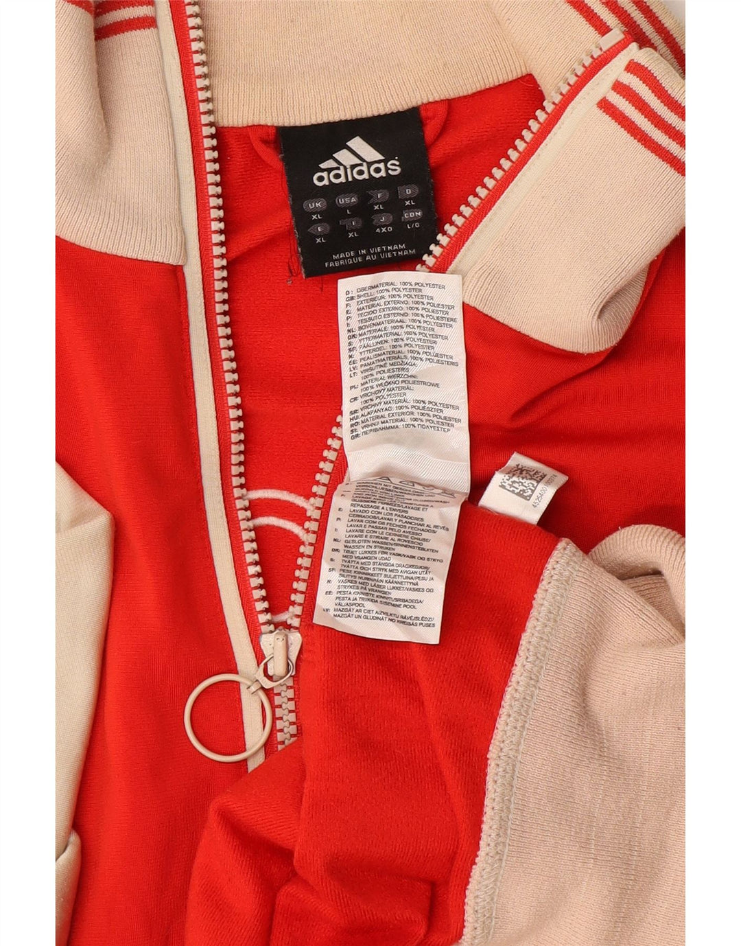 Adidas Mens Graphic Tracksuit Top Jacket XL Vermelho Colorblock Poliéster