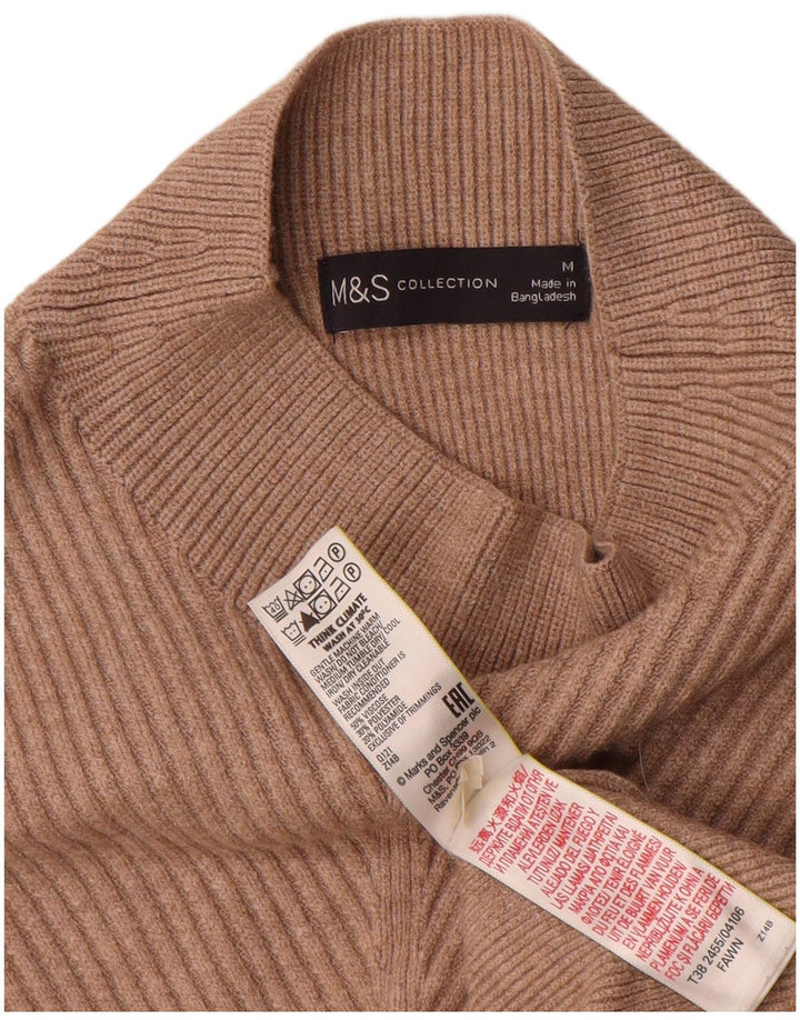 Suéter feminino Marks & Spencer com gola tartaruga Reino Unido 14 marrom médio